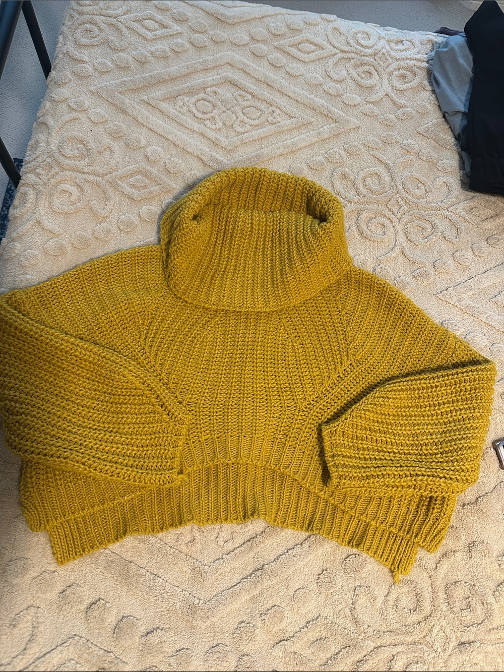 Simons Mustard Yellow Chunky Turtleneck Sweater
